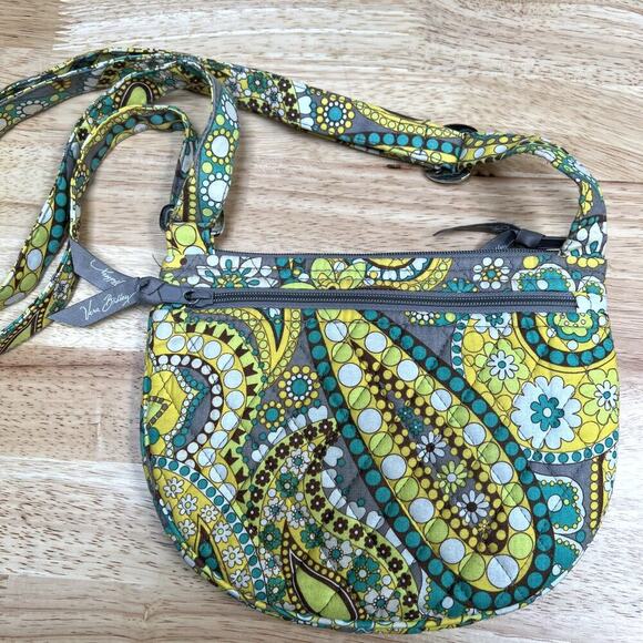 Vera Bradley Green Floral Crossbody Small Purse - Picture 6 of 8